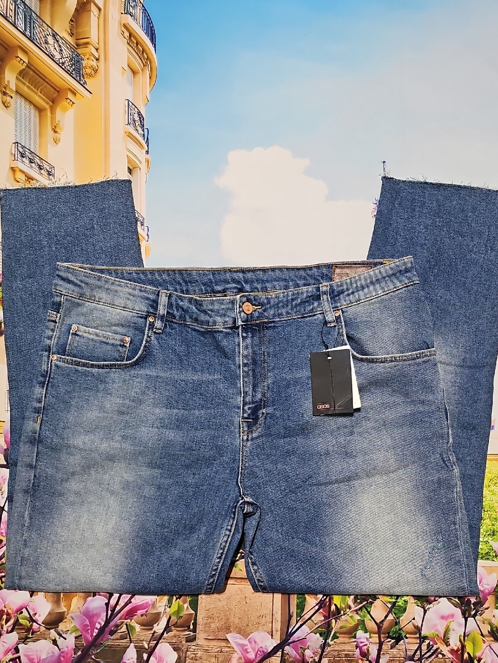 Asos Distressed Raw Hem Jeans Size 40x32 New